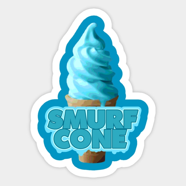 The Smurfiest Cone Sticker by FlipandFinn